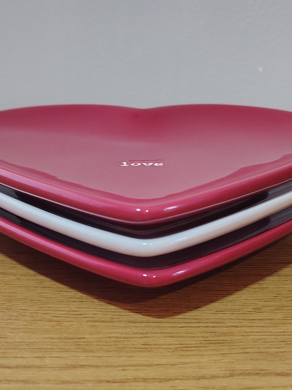 Pottery Barn Pink Heart Ceramic Plate with "love" Detail